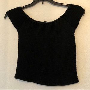 Brandy Melville elastic, low shoulder, crop top.